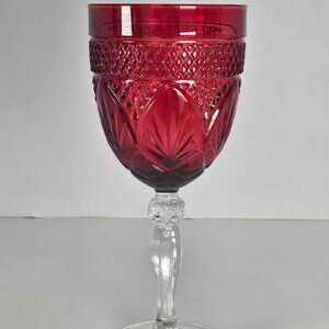 Cristal D' Arques Durand Luminarc Wine Water Goblet Glass Ruby Red Wine Goblet